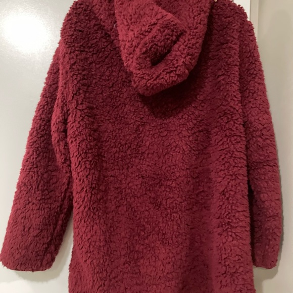 Pink (victoria secret) one size fluffy cardigan with hoody - Picture 3 of 3
